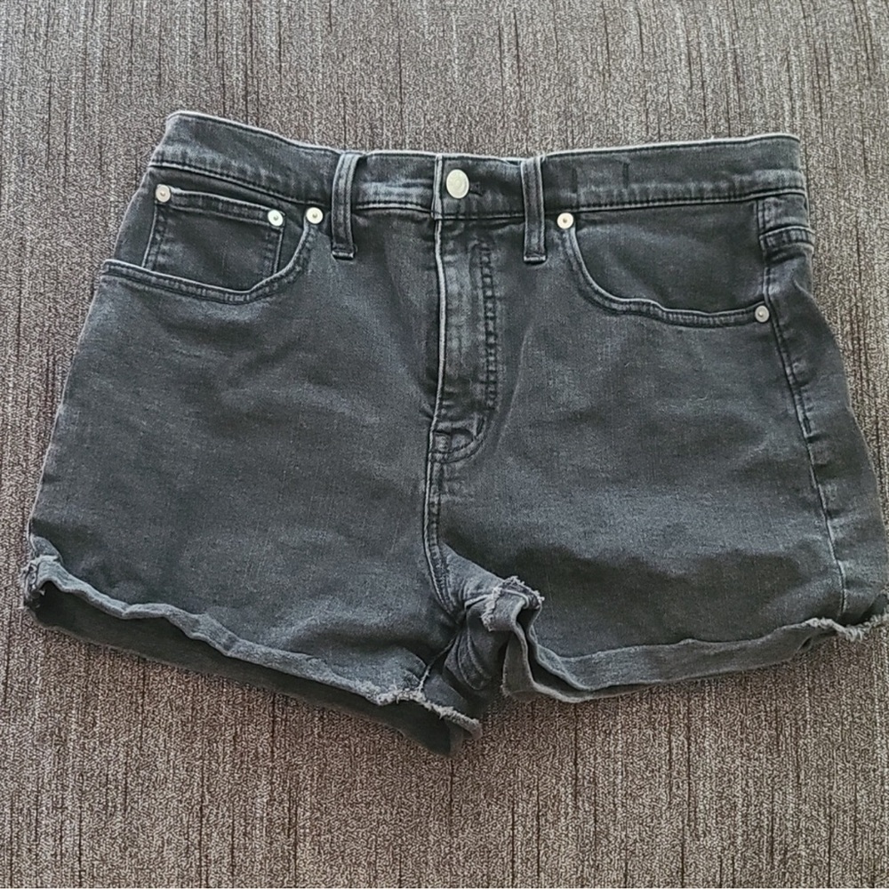 Madewell High Rise Black Wash Shorts
